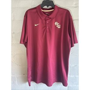 Nike Dri-Fit Florida State Seminoles Polo Shirt Mens XL Red Performance Golf